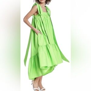 Christopher John Rogers Lime Maxi Dress Size XL G#54
